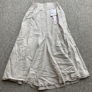 CAbi Cream Maxi linen Skirt Medium